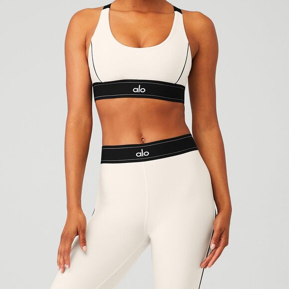 ALO Yoga Pants - Alo Yoga Airlift Suit Up Legging and Bra Set In White Color